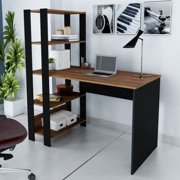 Click Furniture Match Black and Rustic Desk
