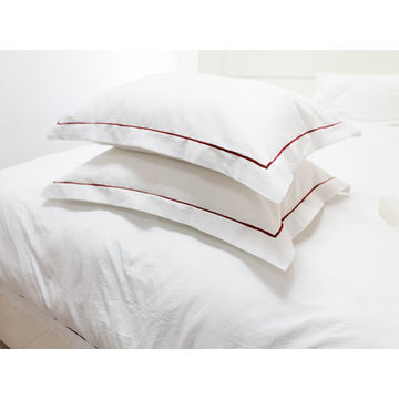 Rey's Fine Linen - Egyptian Collection - Oxford Satin Stitch Pillow Cover - Red Pear - Continental (30 Sets)