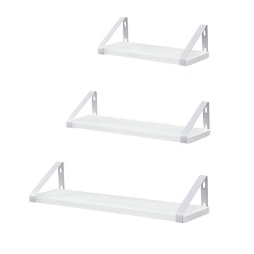 Bragg Dublin Floating Wall Shelves Set of 3, White