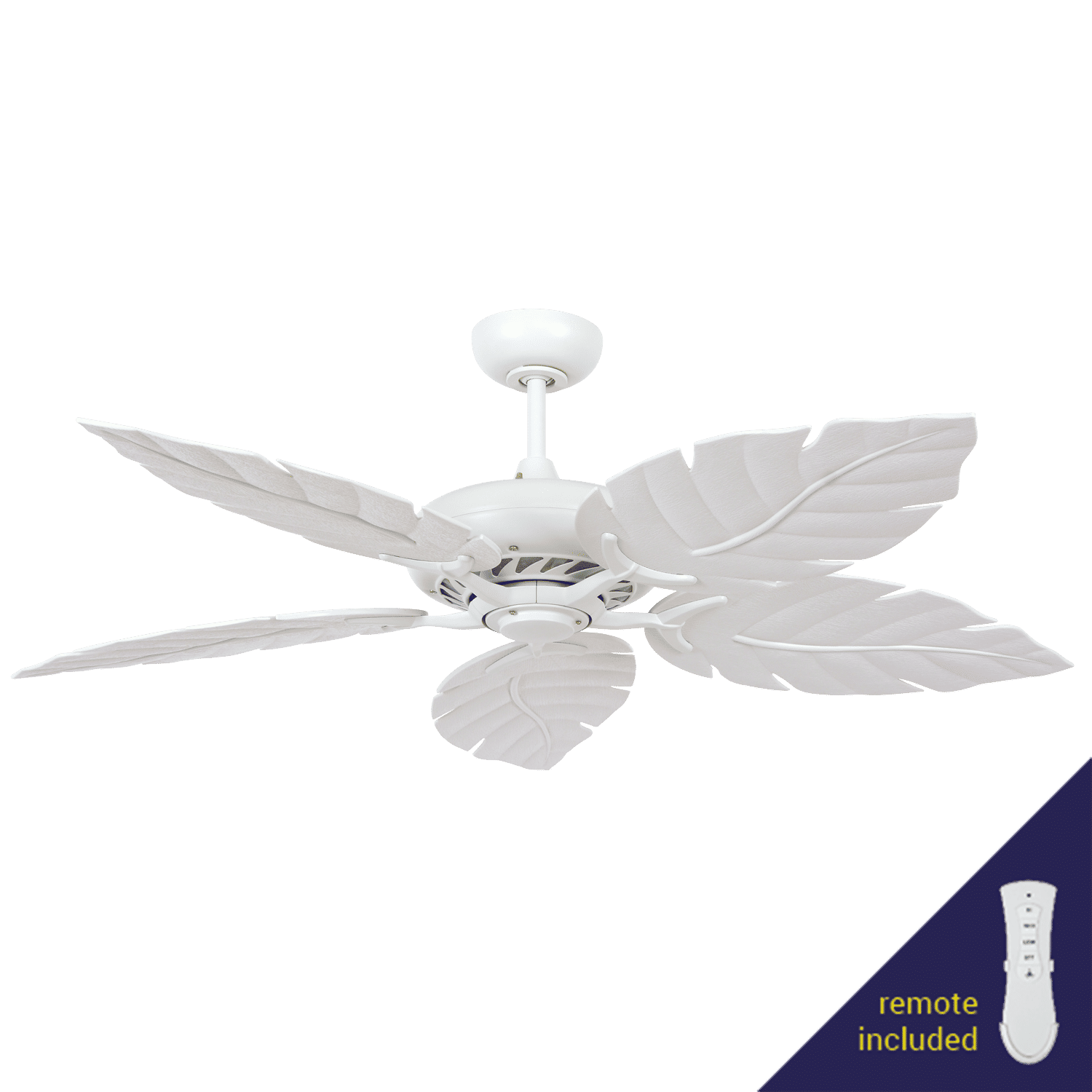 Palmetto - White 80W AC Ceiling Fan with 5 ABS Blades