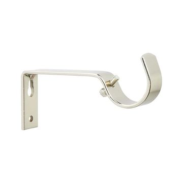 Steel Rod Metal Bracket, Single, Silver, 32mm (2 PACK) BY WOODLY