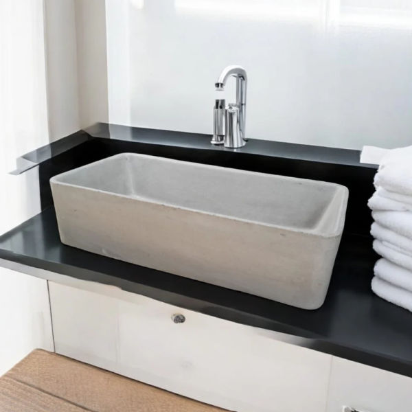 Aquatina Grey Concrete Basin/Sink 47x23.5x12cm