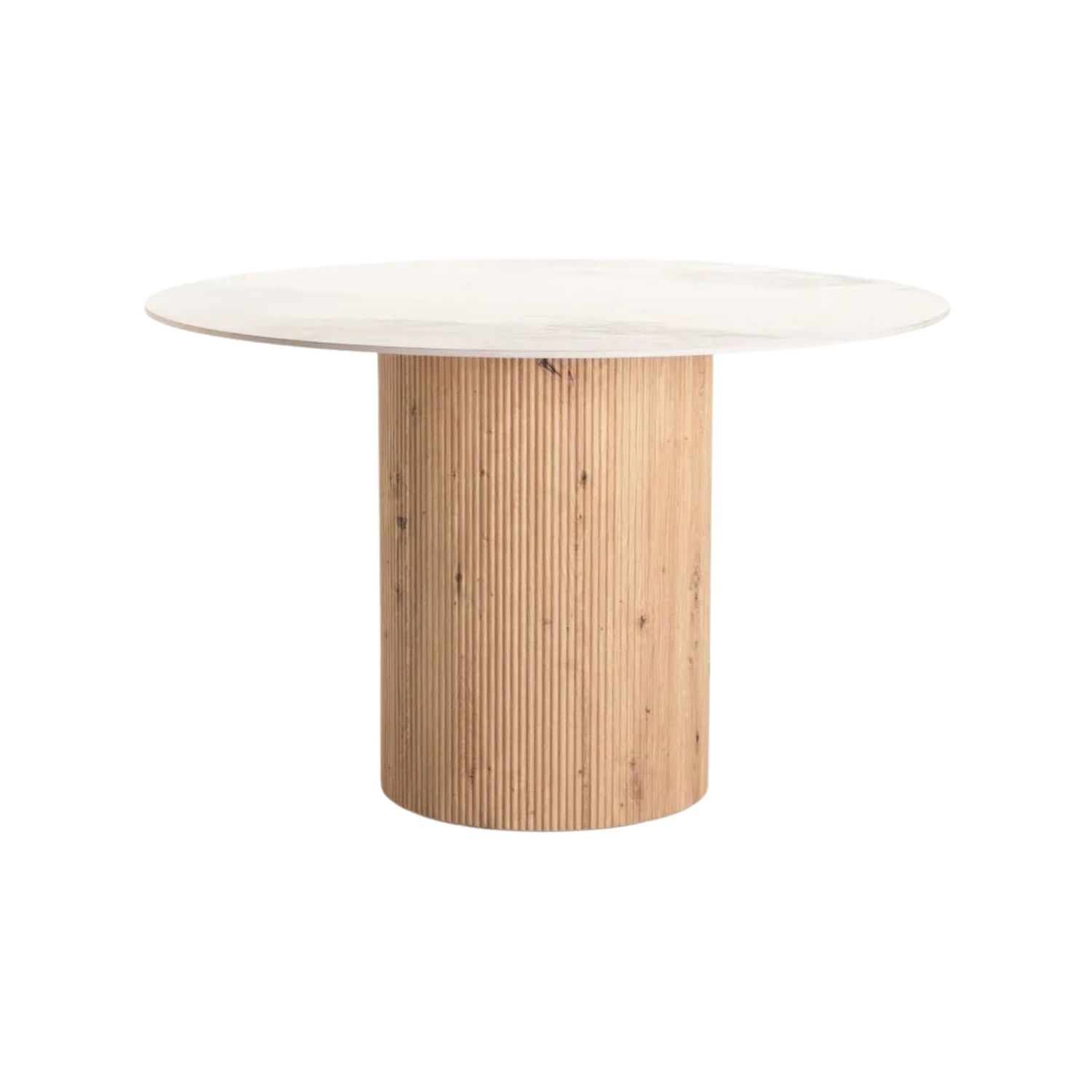120cm Round Marble-Look Ceramic Dining Table