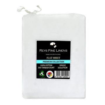 Rey's Fine Linen - Premium Collection - Flat Sheet-Single-06 Pack