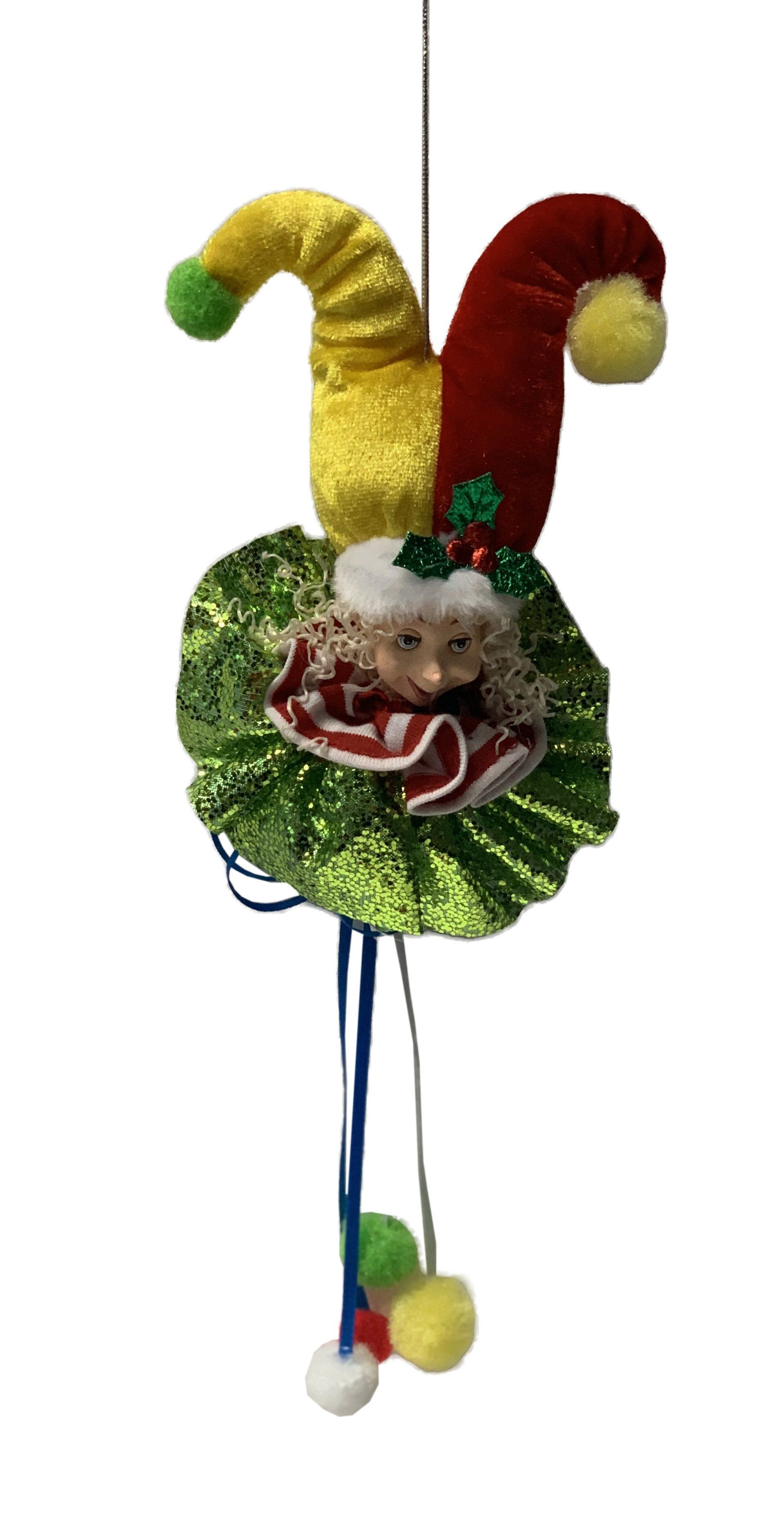 ELF HEAD WITH HANGING POM POM 32 X 17 X 5.5CM