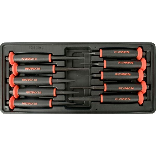Fixman 10-Pc Punches Pin 2-3-4-5 Punch 2-3-4-5-6 Center Punch 8Mm