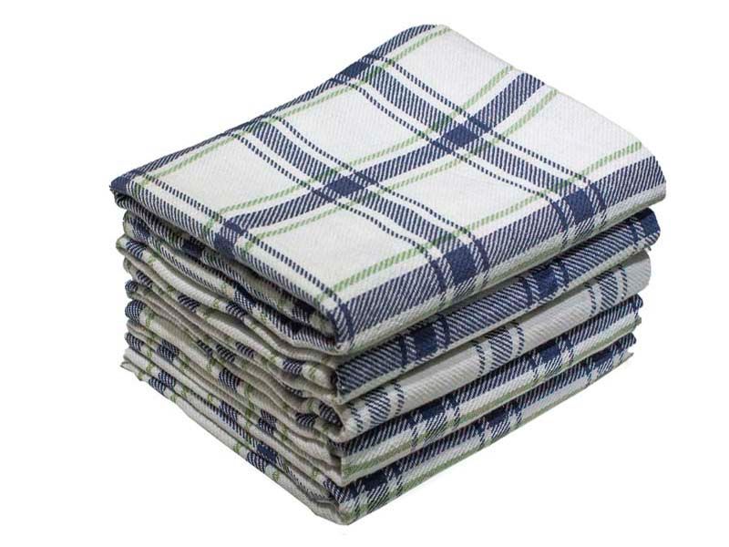 Bunty's Kitchen Towel - Design 2006 - 045x070cms - (05 Pc Pack) - Checks - Jasmine Green