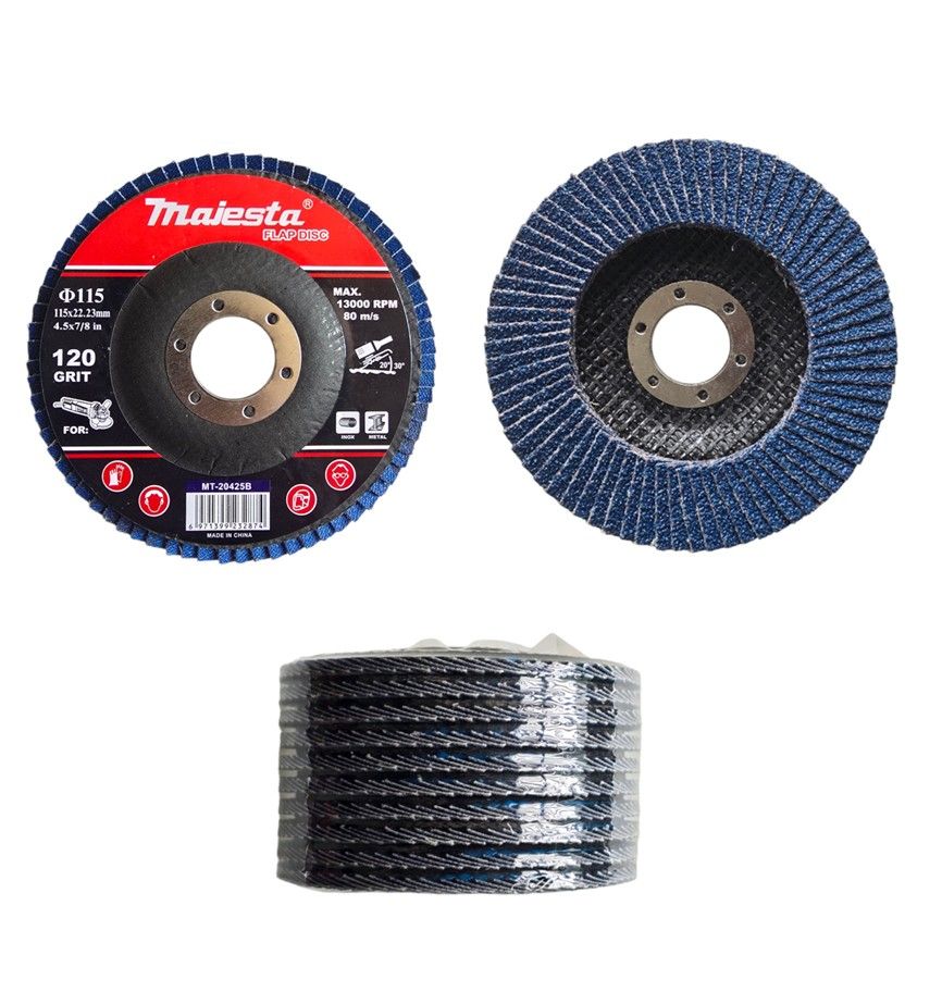 Majesta Flap Disc 115mm 120 Grit (10 Pack)