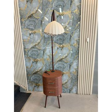 LBM Two Drawer Bedside Table with a Lamp