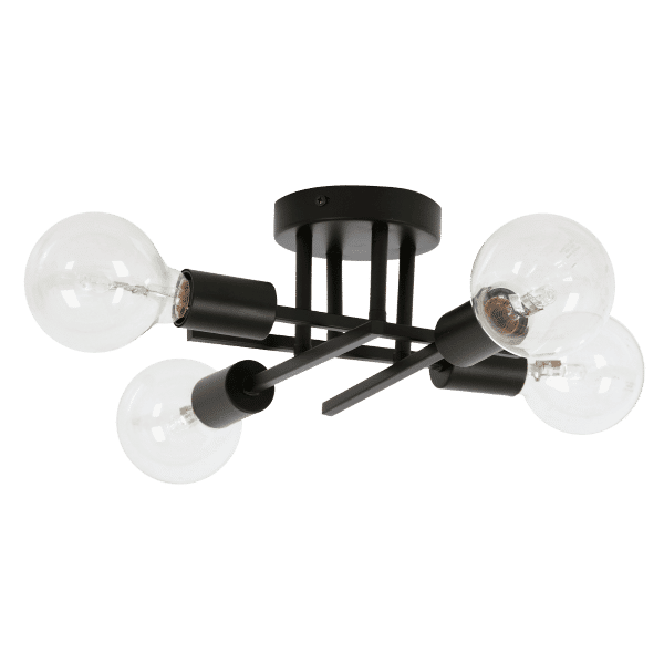 Zebbies Lighting Olivia 4 Light Black Ceiling Light