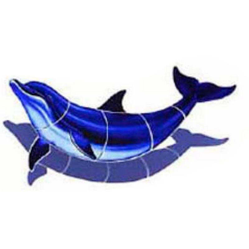 Printed Pool Motif on Tissue Paper - Shadow Dolphin 120cm x 59cm