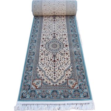 BK Carpets & Rugs - Indoor Persian Inspired Runner- 80cm x 6m - Blue - Cream