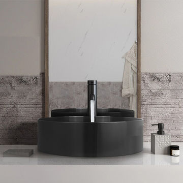 Avery Round Stainless Steel Wash Basin-Black