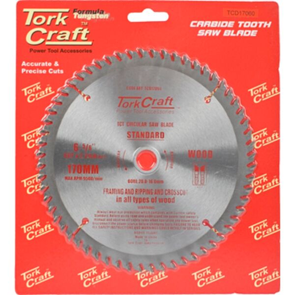 Blade Tct 170 X 60T 20/16 General Purpose Cross Cut