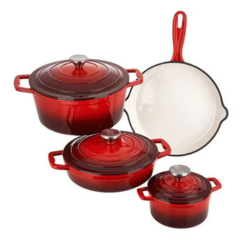 7 Piece Dutch oven Cast-iron Cookware  Set