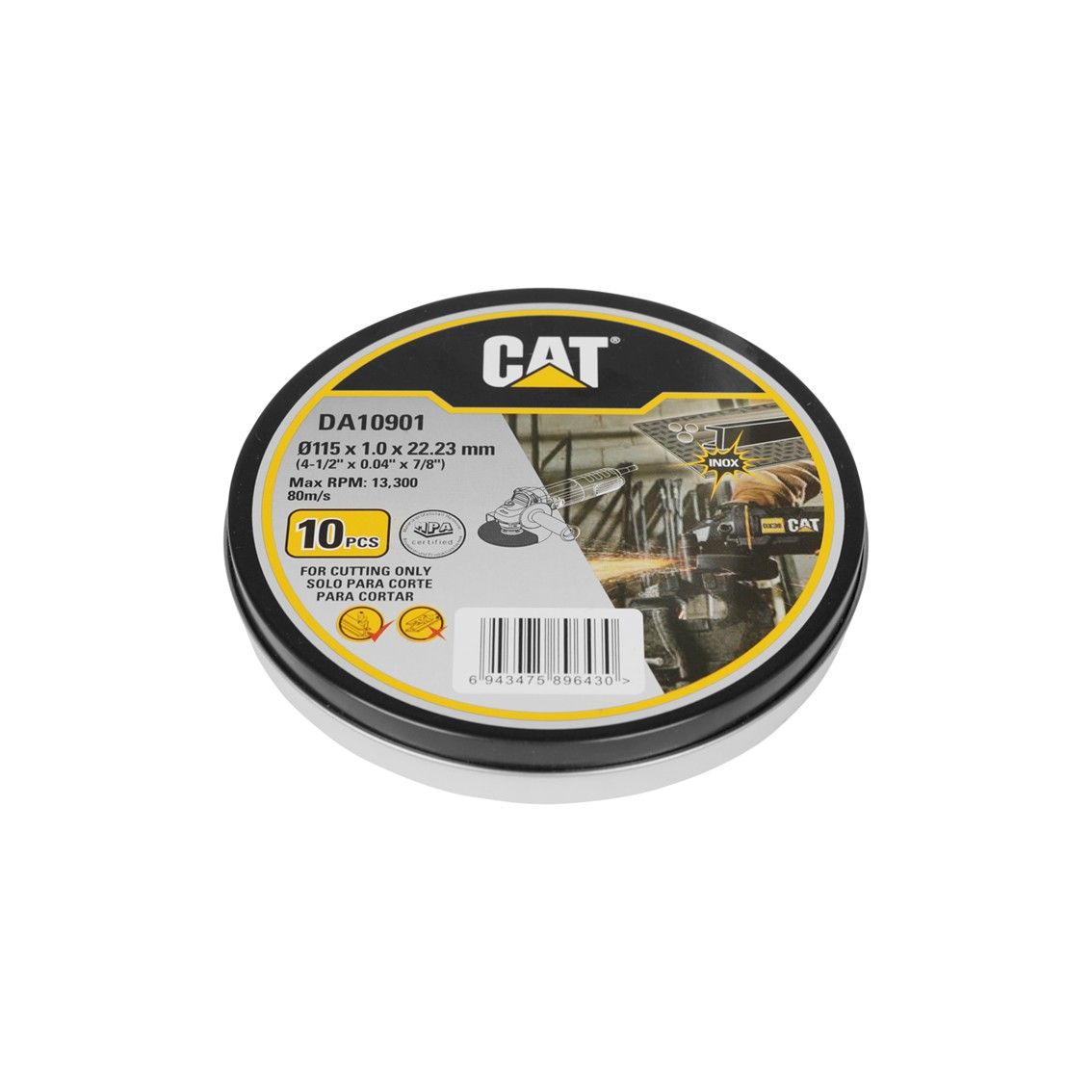 CAT Cutting Disc 115mm x 1mm x 22.2mm 10pcs Tin Case