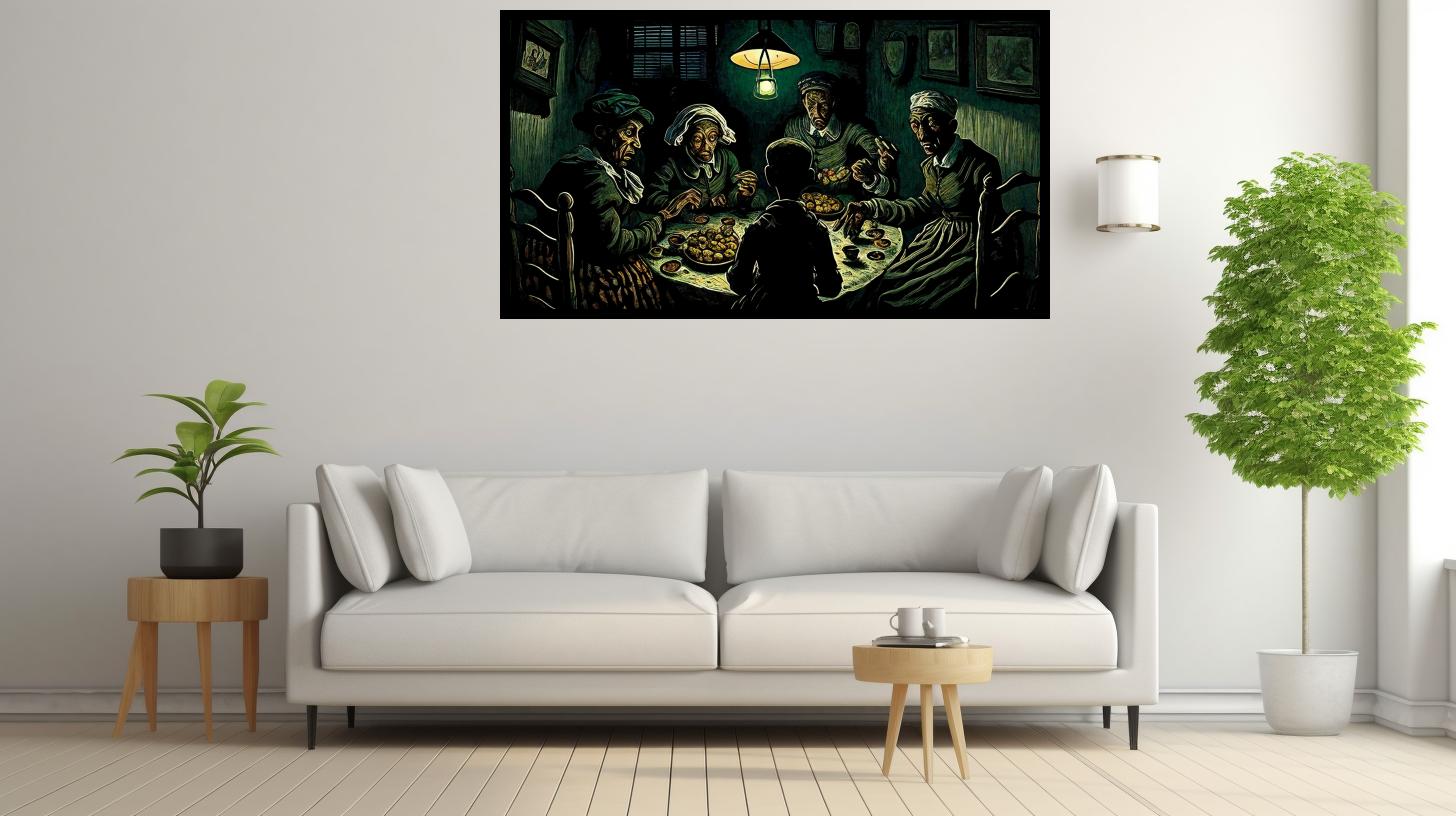 Canvas Wall Art - Canvas Wall Art-The Potato Eater - B1229 [120 x 80 cm]