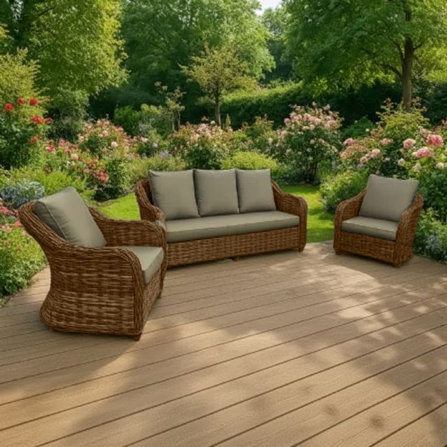QandAHome Neka Rattan Patio Set