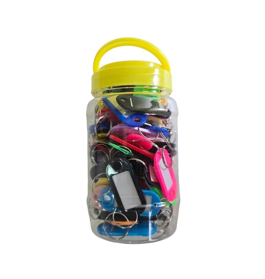 Plastic Key Tag - Key Rings Various Colours 70 Pcs