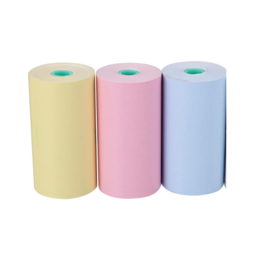 3 Colour Thermal Paper Rolls for Mini Printers (57x25mm) Notes Receipts