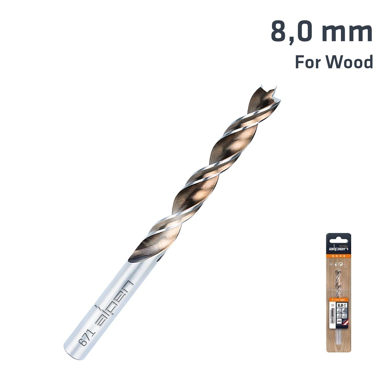 Timber Twist 8.0 Mm Wood Drill Bit Sleeved