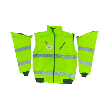 PIONEER SAFETY Bunny Jacket Detachable Sleeves Lime Large