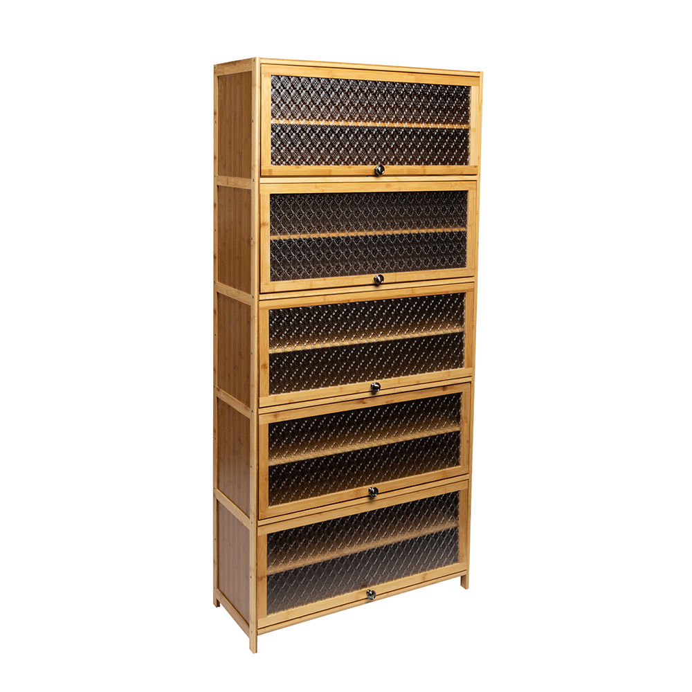 Bamboo-Wood 10 Tier Shoes Rack