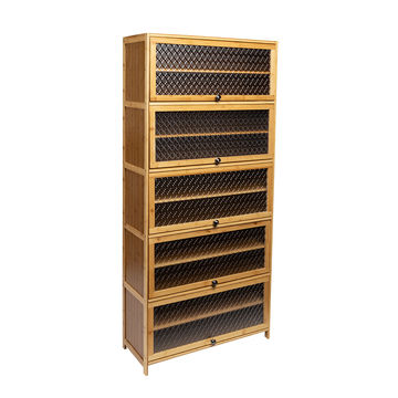 Bamboo-Wood 10 Tier Shoes Rack