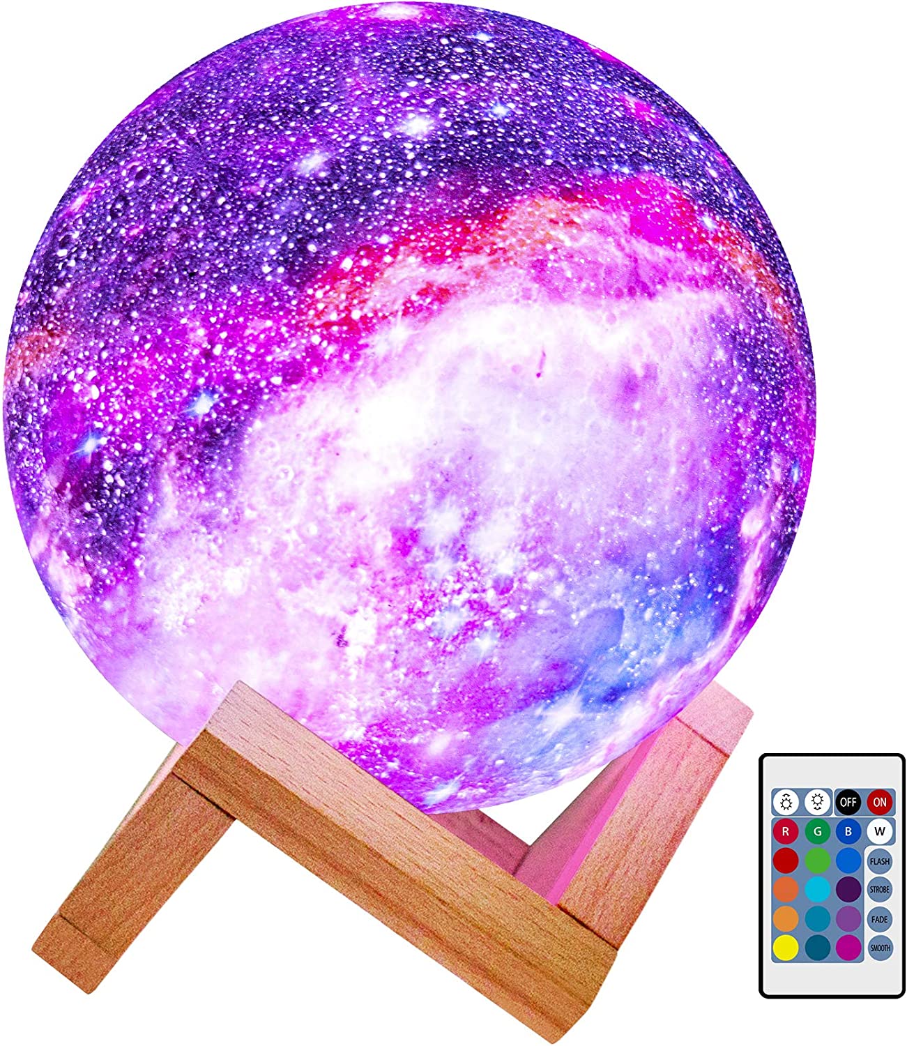Remote and Touch Control Galaxy Moon Lamp