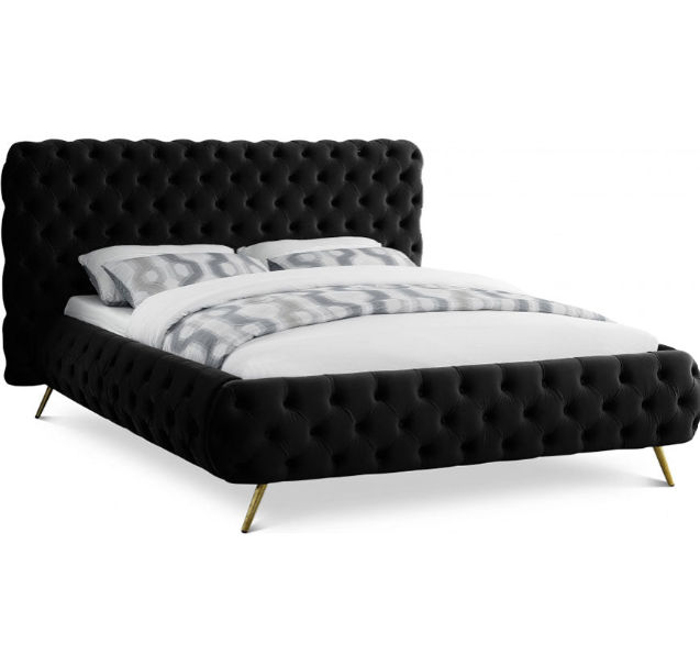 Dawn Sleigh Bed Double -Black