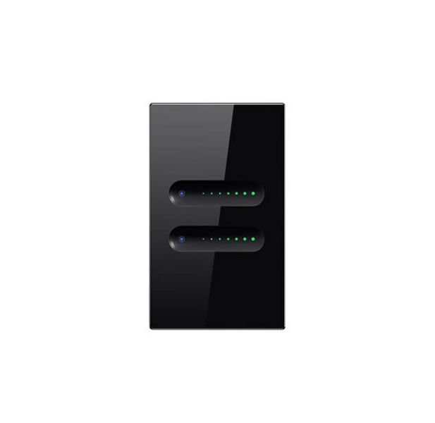 Smart Sliding Dimmer Switch 2 Gang Wifi Blk