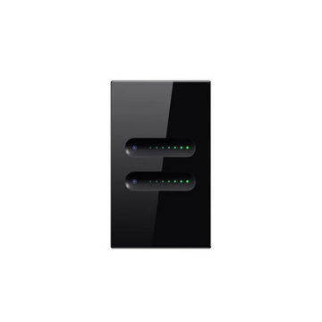 Smart Sliding Dimmer Switch 2 Gang Wifi Blk