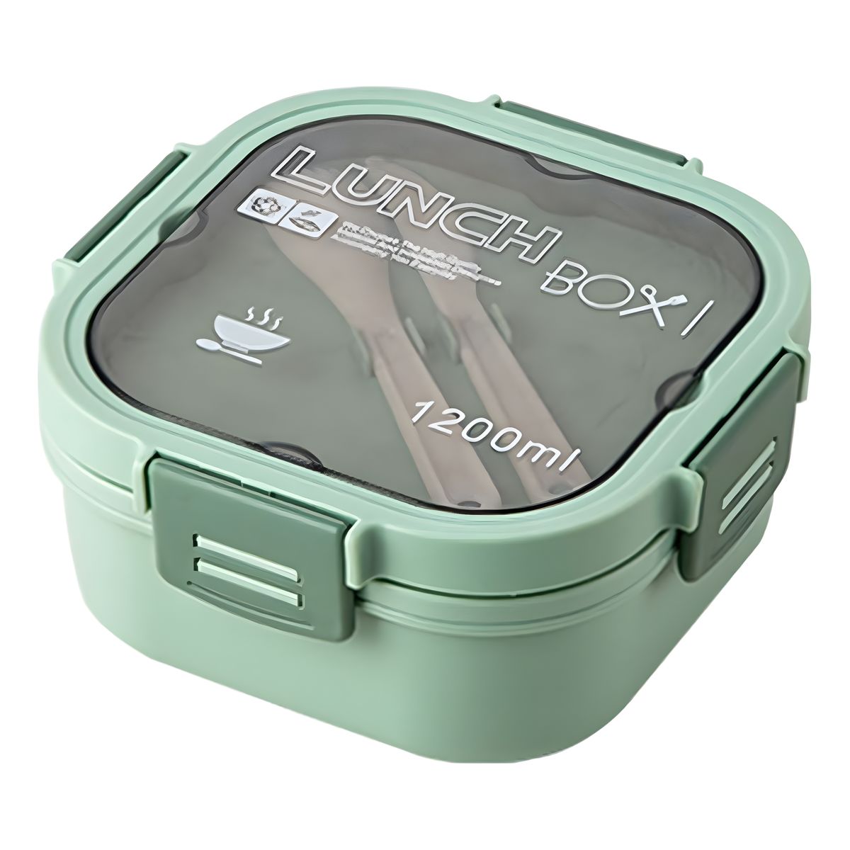 1.2L Eco-Friendly Multiple Compartment Lunch Box - Green