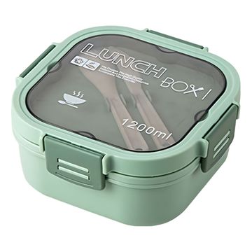1.2L Eco-Friendly Multiple Compartment Lunch Box - Green