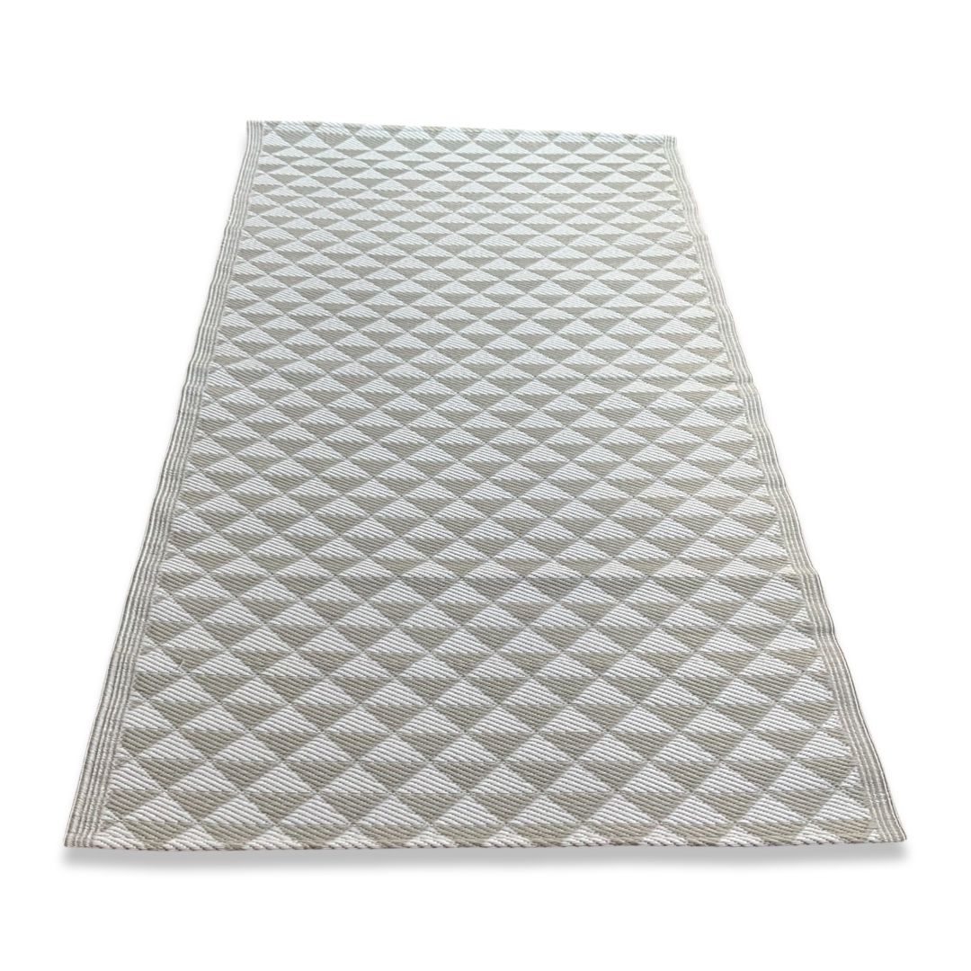 Rug It Up Indoor & Outdoor Plastic Waterproof Reversible Rug - Grey Triangle 2 x 1.2m