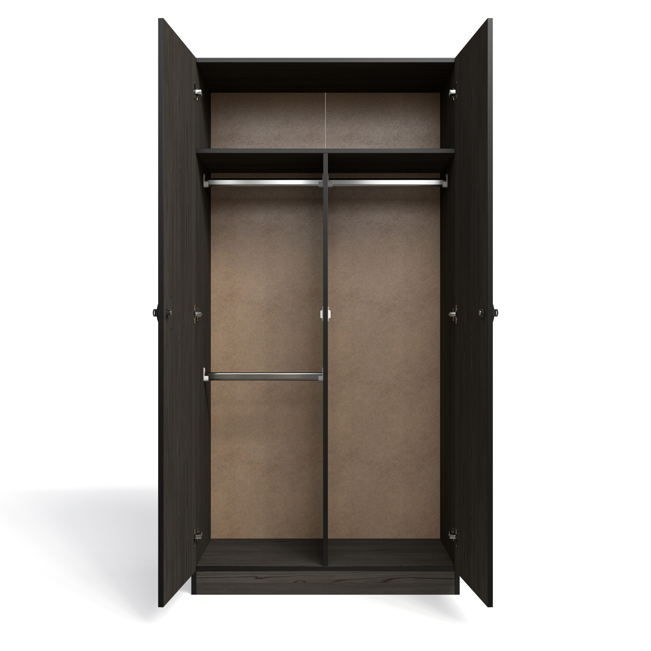 Price Cut - 2 Door Hanging Wardrobe - Smoked Cedar