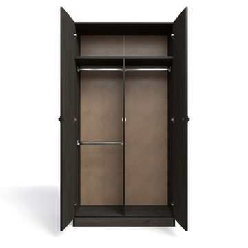 Price Cut - 2 Door Hanging Wardrobe - Smoked Cedar