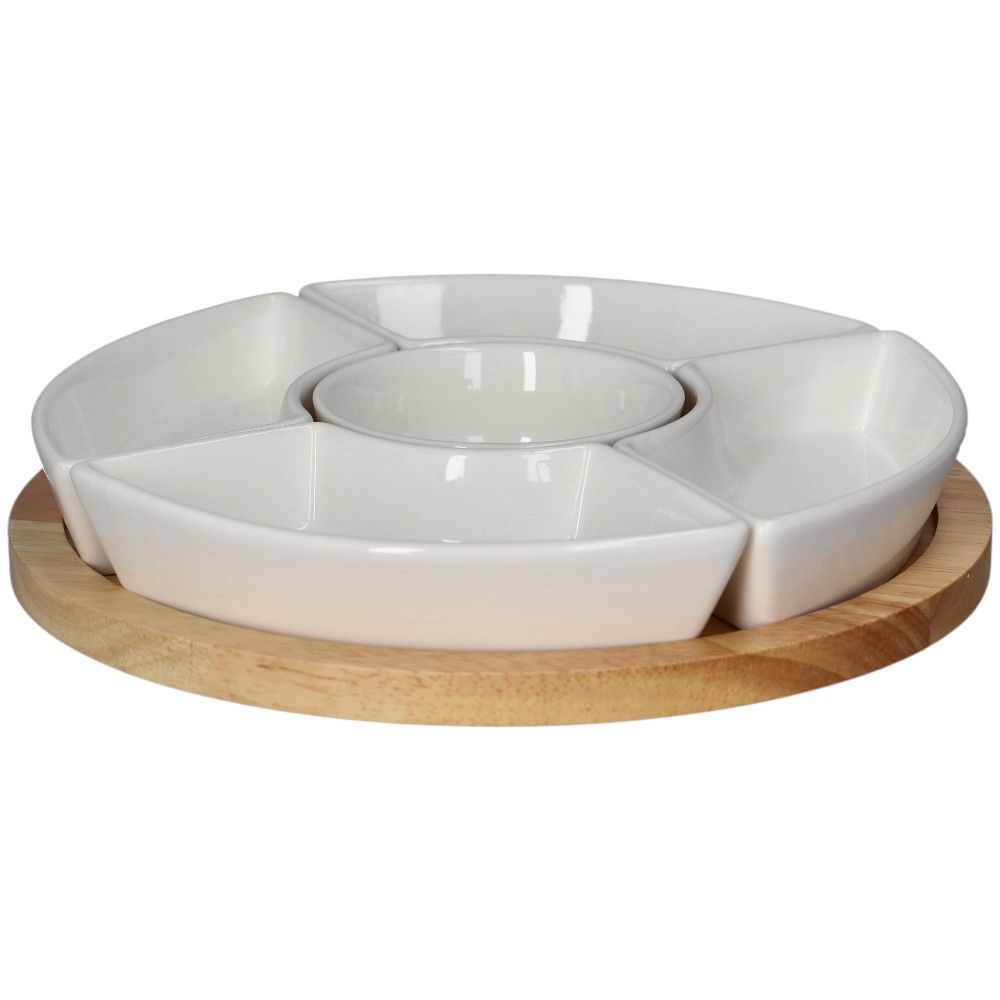 Danny Home Bamboo Lazy Susan Snack Platter 6 Piece