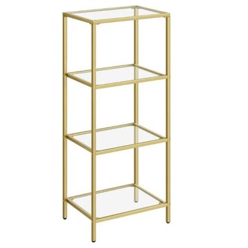 Bragg Galway 4-Tier Glass Display Table, Gold
