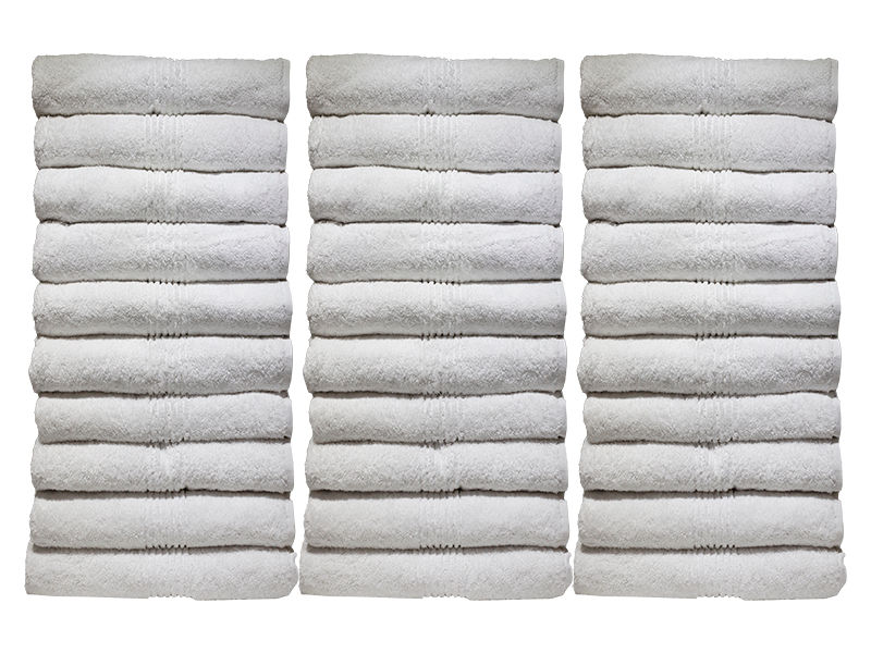 Bunty's Hotel Collection 600GSM 90x160cms Bath Sheets - 30 Pc Pack - Optical White