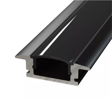 2M Recessed Aluminium Channel for LED Strip Lights Black - Bing Light