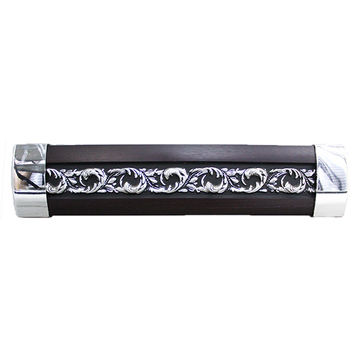 Matoc 106mm Curtain Pelmet - Leaf - Mahogany Chrome - 2.5m