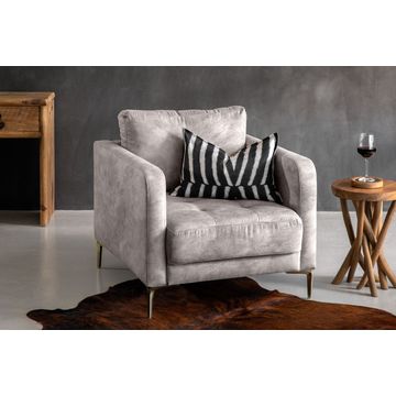 HAYDEN ARMCHAIR MODERN MICROFIBRE ARMCHAIR STONE