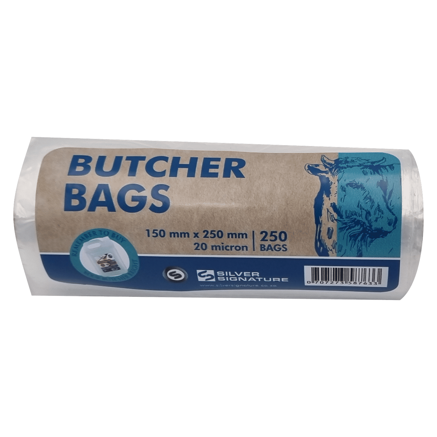 Butcher Bags 150mm x 250mm x 20mic x 250 per roll