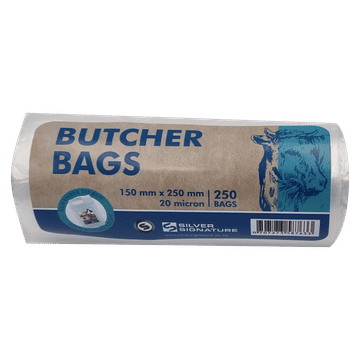 Butcher Bags 150mm x 250mm x 20mic x 250 per roll