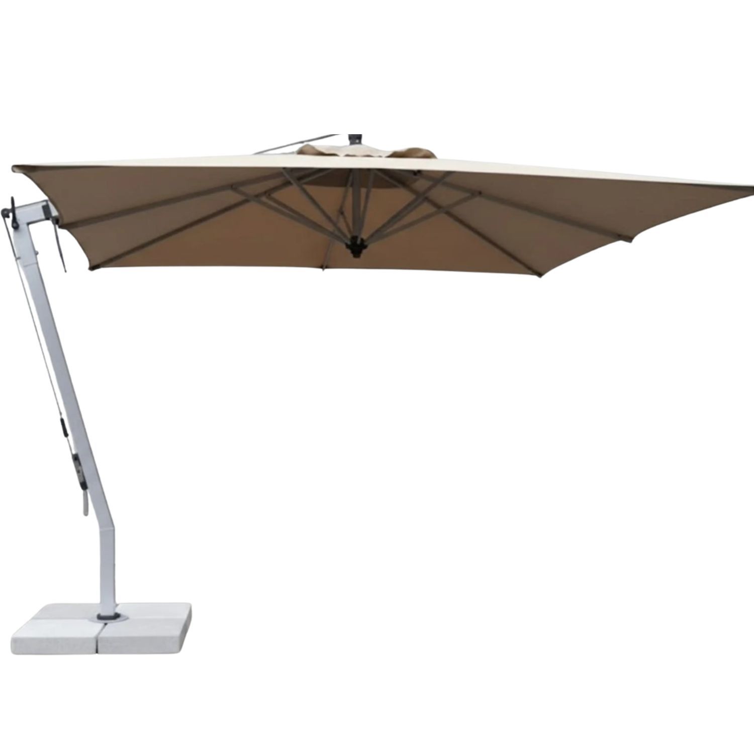 Primo Cantilever Umbrella Square 3.0m (Beige canopy) *FREE tilt & swivel mechanisms, cover bag & reach stick included