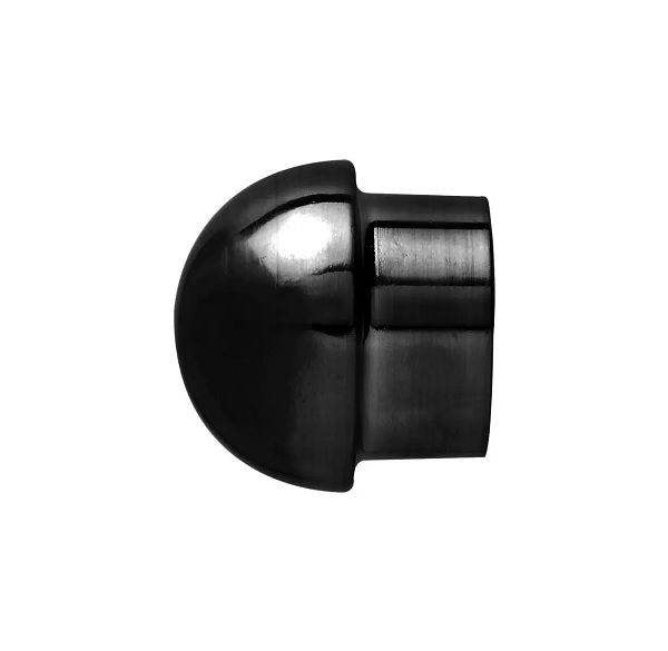 Steel Rod Collar End Dome, Black, 25mm(2 PACK) BY WOODLY