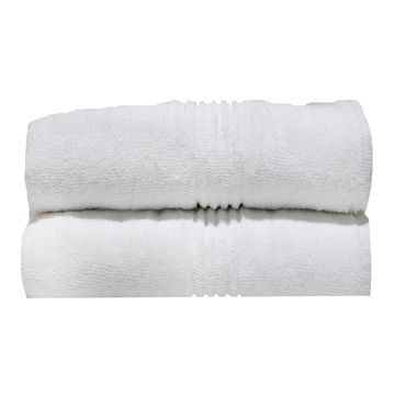 Bunty's Hotel Collection 600GSM 70x140cms Bath Towels - 02 Pc Pack - Optical White