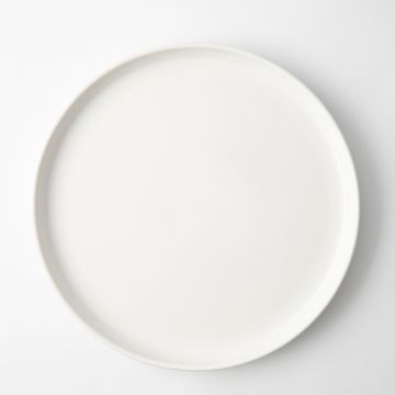 OMADA Flat Stackable White Dinner Plate Set of 4