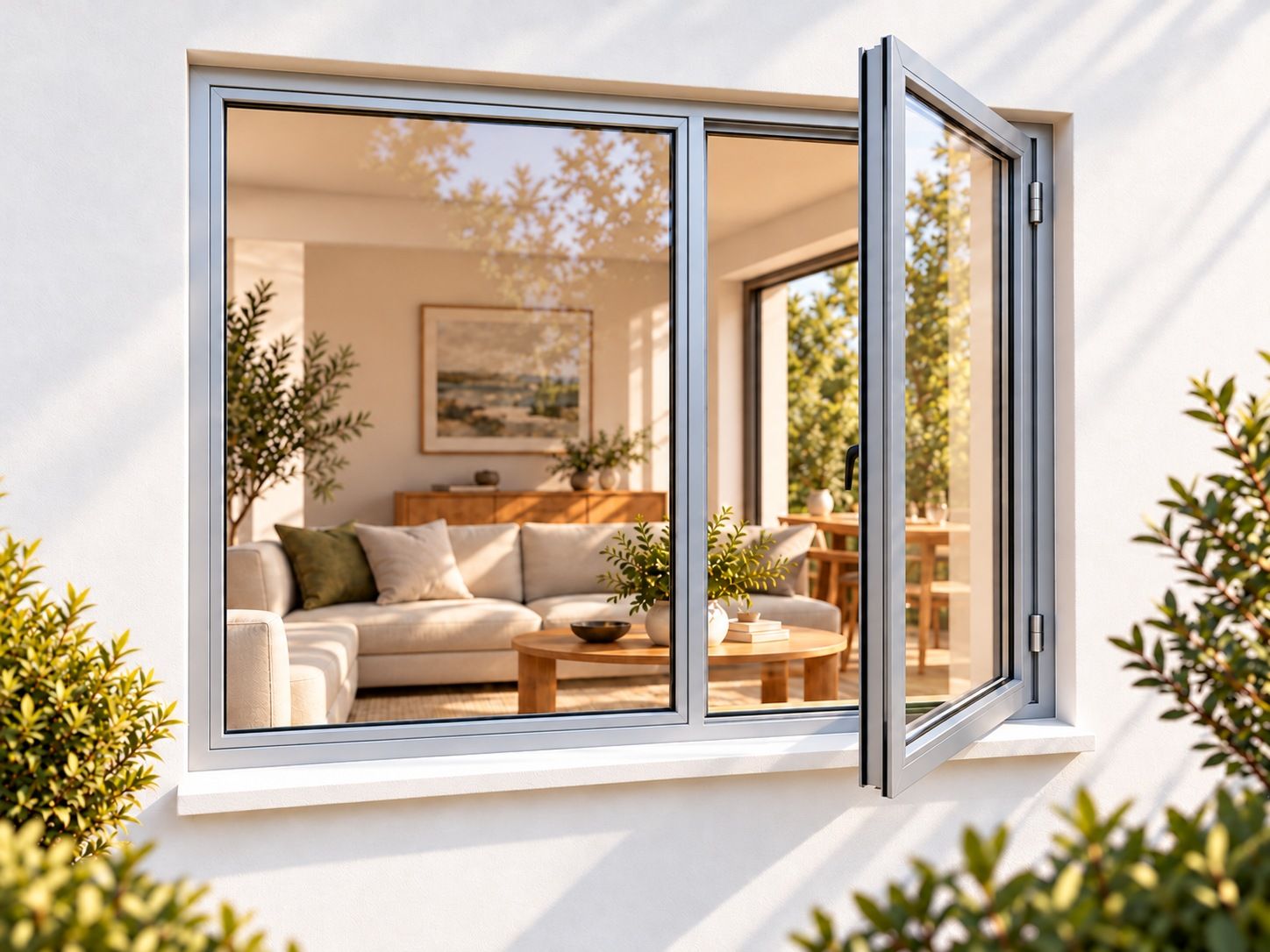 Kenzo Premium Side-Hung Aluminium Window - Silver, 1500 900 mm, Right Side Opener